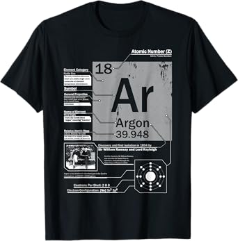 Argon (Ar) Element | Atomic Number 18 Science T-Shirt