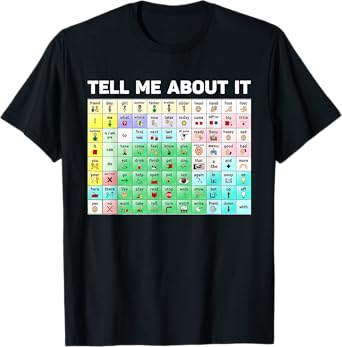 Tell Me About It Speech Language Pathology AAC Sped Teacher T-Shirt