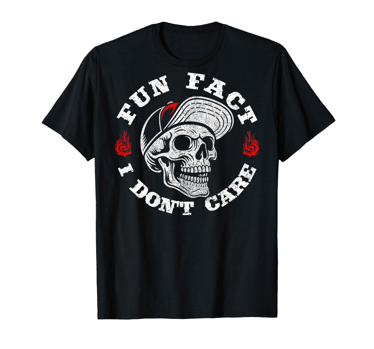 (ON Back) Fun Fact I Don't Care Funny Skeleton Saying Quote T-Shirt