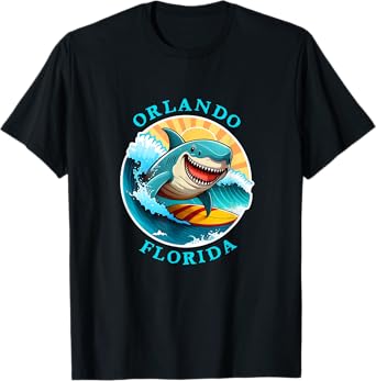 Orlando Florida Happy Surfing Shark Souvenir T-Shirt