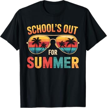 Last Day Of School Retro Schools Out For Summer Teacher Boys T-Shirt