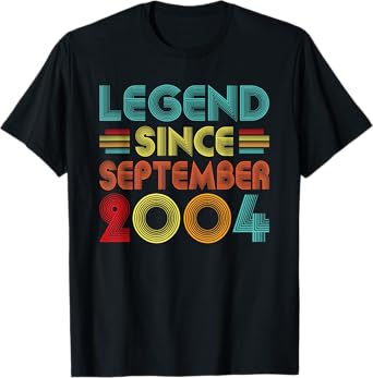 Legend Since September 2004 21st Birthday Retro 21 Years Old T-Shirt