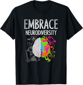 Teacher April Autism Awareness Embrace Neurodiversity Brain T-Shirt