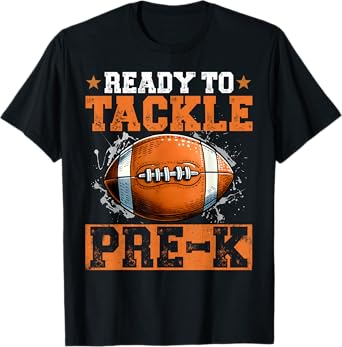 Ready To Tackle Pre-k Retro Football Love 1st Day School T-Shirt