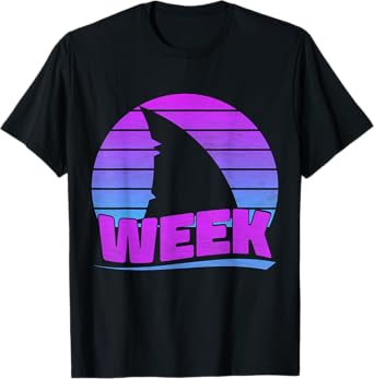 2025 Week Retro Shark Fin Lover Sea Ocean Animal Summer Trip Men Women Kids T-Shirt