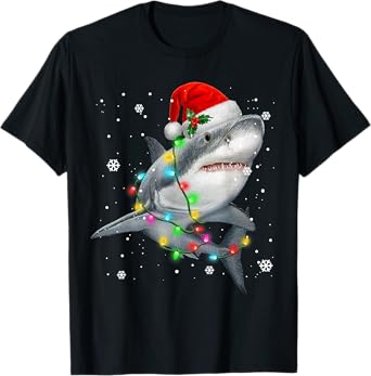 Sharks Tree Christmas Sweater Xmas Pet Animal Shark Lover T-Shirt