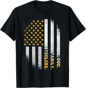 God Family Steelers-Pro Us Flag Shirt Father's Day Dad Gift T-Shirt