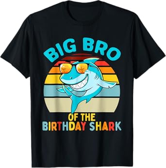 Big Bro of the Shark Birthday Brother Matching Family T-Shirt