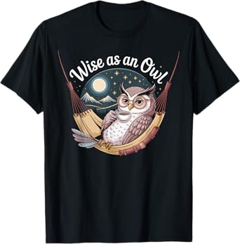 Wise as an Owl Reading Ancient Scrolls T-Shirt