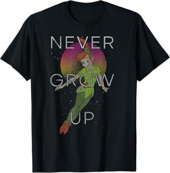 Disney Peter Pan Never Grow Up Peter Pan Vintage Quote T-Shirt
