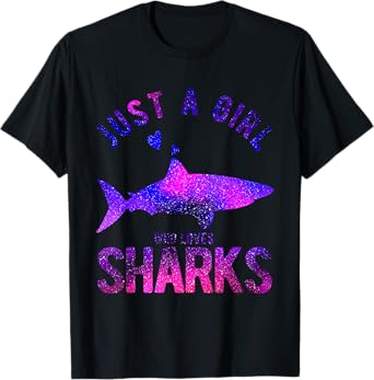 Just A Girl Who Loves Sharks Lover Funny Shark T-Shirt