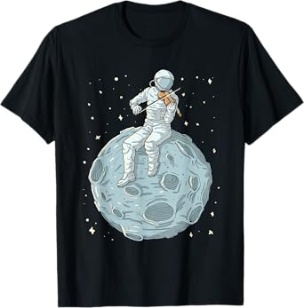 Astronaut Violin Player Violinist Viola Classical Music T-Shirt