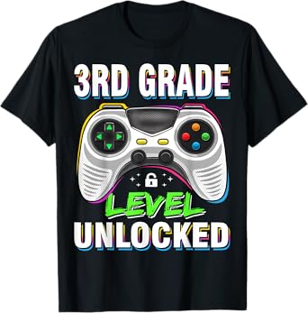 Level 3rd Grade Unlocked Back To School First Day Boys Girls T-Shirt