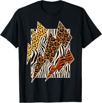 Tiger Leopard Cheetah Zebra Lightning Tee Animal Print T-Shirt