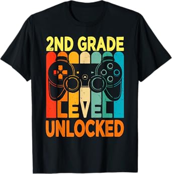Hello 2nd Grade Level Unlocked Video Game Back to School Boy T-Shirt
