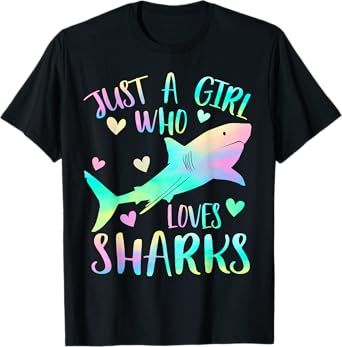 Just a Girl Who Loves Sharks Cute Shark Lover Girls Themed T-Shirt