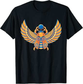 Egyptian Scarab Beetle Ankh Eye Of Horus Ancient Symbol T-Shirt