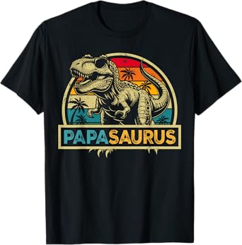 Papasaurus T Rex Dinosaur Papa Saurus Family Matching T-Shirt