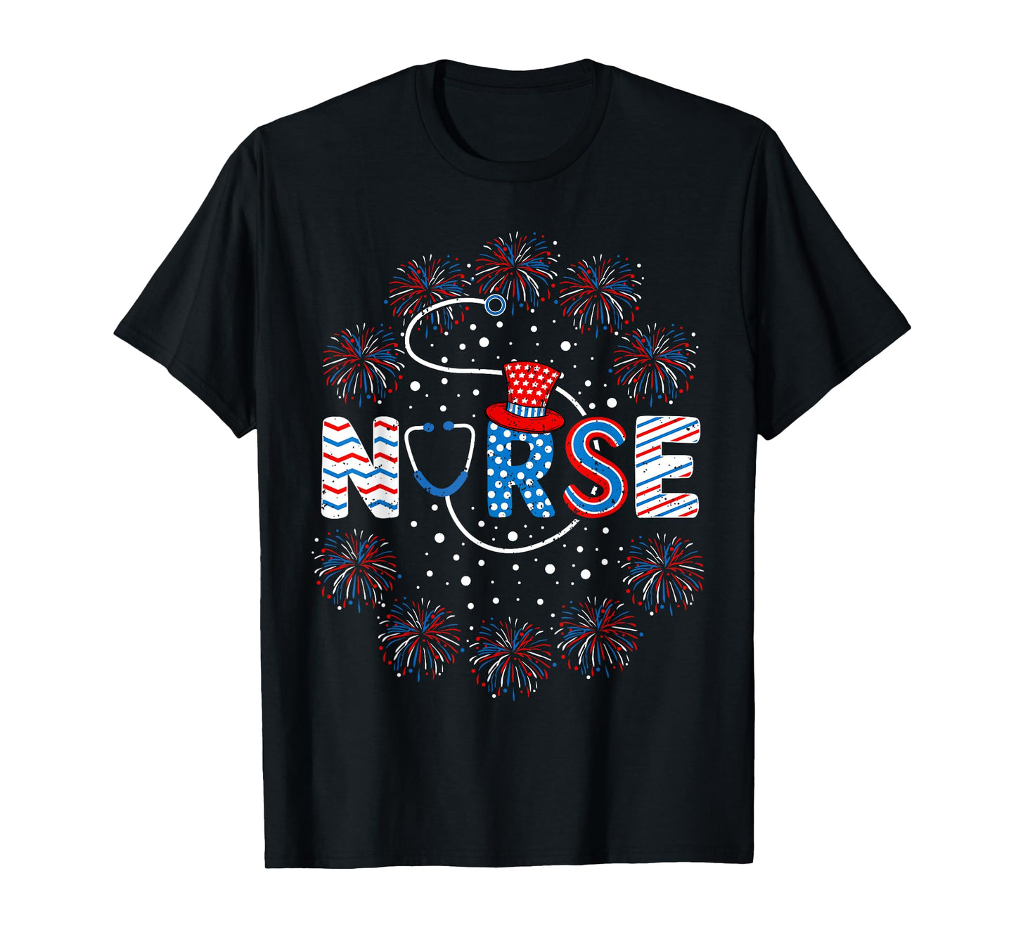 4th of July Nurse American Flag Fourth Of July Nurse T-Shirt