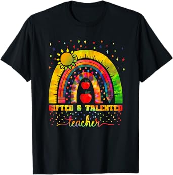 Gifted Education Teacher Rainbow Gifted And Talented Teacher T-Shirt