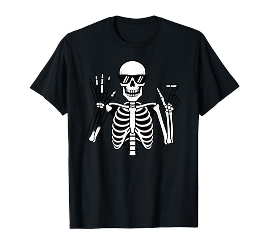 67 Skeleton Funny Six Seven Gen Alpha Halloween Meme T-Shirt