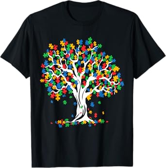 Tree Of Life Autism Awareness Month Funny ASD Supporter Gift T-Shirt