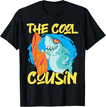 The Cool Cousin Shark With Surfboard T-Shirt