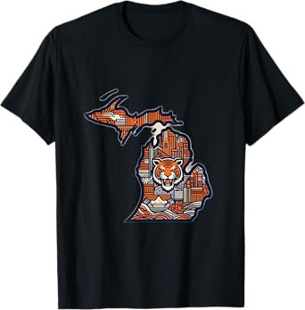 Michigan Vintage Detroit Design T-Shirt