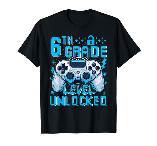 6th Grade Level Unlocked Video Game First Day Boy Kid T-Shirt