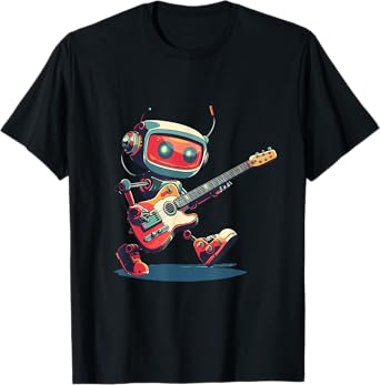Awesome rocking Robot with electric Guitar in Hand Outfit T-Shirt