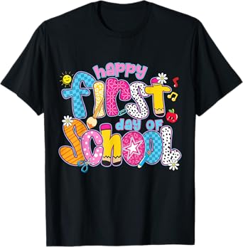 Happy First Day of School Preschool Kindergarten Teacher Kid T-Shirt