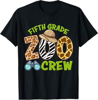 Fifth Grade Zoo Crew Back To School Wild Animal Safari Kids T-Shirt