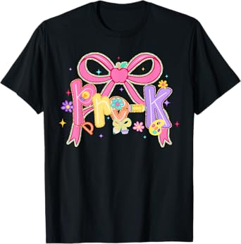 Preppy Preschool Back To School Coquette Bow Teacher Kids T-Shirt
