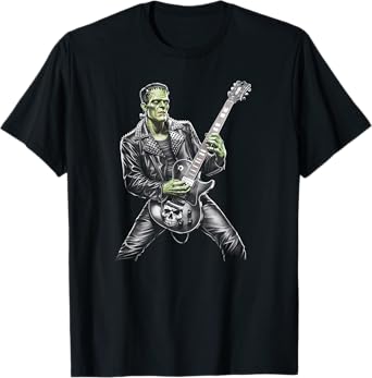 Frankenstein Playing Guitar Player Rock Music Guitarist T-Shirt