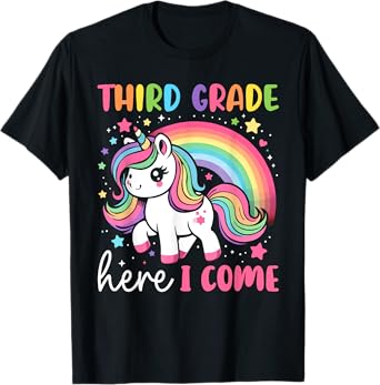 Third Grade Here I Come Unicorn Girls Kids Team 3rd Grade T-Shirt
