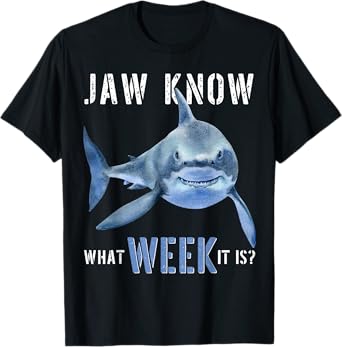 Funny Jaw Know What Week It Is Shark 2022 Funny Shark Kids T-Shirt