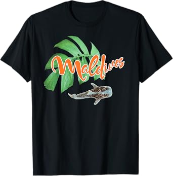 Maldives Whale Shark Monstera Vacation Travel Souvenir Gift T-Shirt