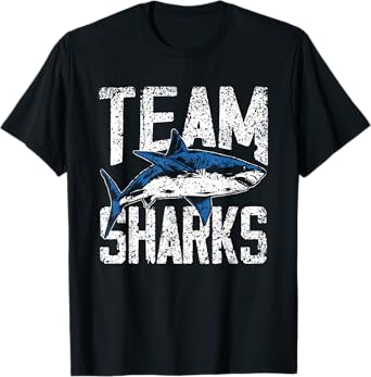 Team Sharks Teeth Animal Lover Shark T-Shirt