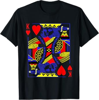 Funny King of Hearts Costume Magic Poker Card Math Geek T-Shirt