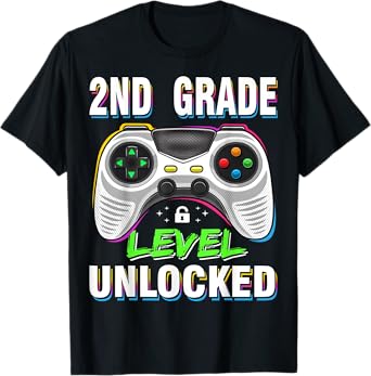 Back to School 2nd Grade Boys Gamer First Day School Level T-Shirt