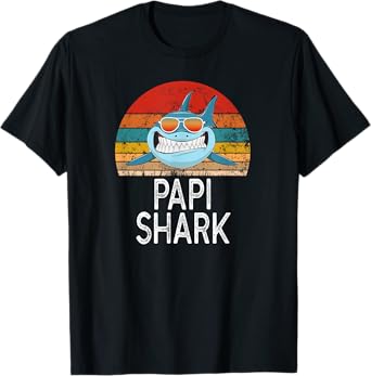 Papi Shark Funny Spanish Dad Vintage T-Shirt