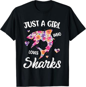 Just A Girl Who Loves Sharks Women Shark Lover T-Shirt