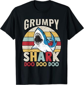 FAMILY 365 Fathers Day Funny Grumpy Shark Grandpa Gift Men T-Shirt