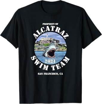 Alcatraz Island Escape Swim Team Shark 2021 Apparel T-Shirt