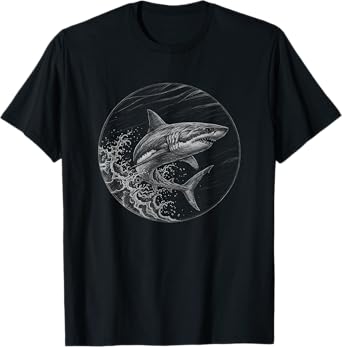 Shark Scene Wave Artwork T-Shirt