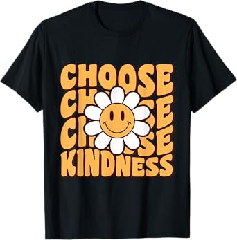 Choose Kindness Retro Groovy Be Kind Women Men Inspirational T-Shirt