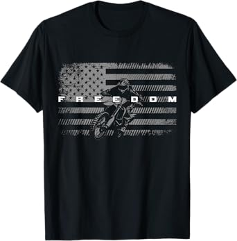 American Flag Dirt Bike Motocross T-Shirt