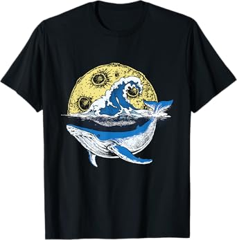 Artistic Whale Scenery - Whale Lover Whales Marine Biologist T-Shirt