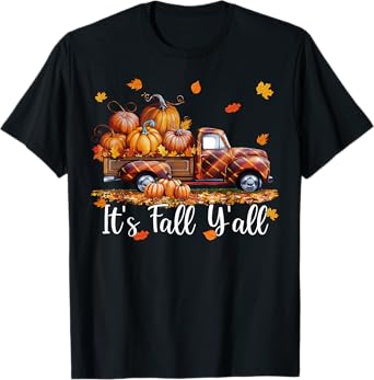 It's Fall Y'all Pumpkin Truck Autumn Tree Hello Fall T-Shirt