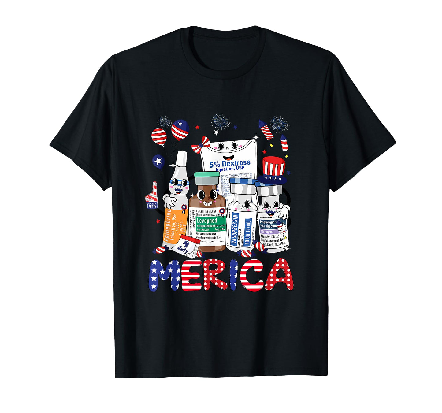4th of July Red White Icu Nurse Care Er Ed Rn Micu Cvicu Women Men T-Shirt